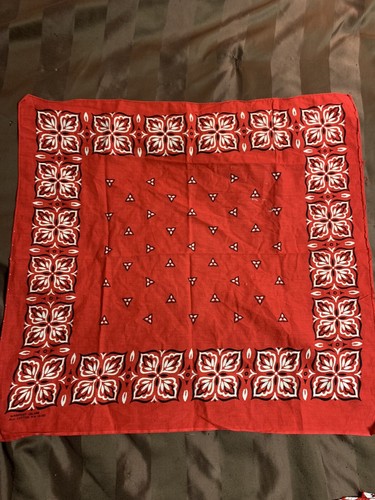 Vtg red bandana handkerchief - vtg,