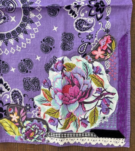 Bandana hand stitched - bandana, purple