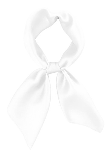 White satin scarf 19x19 - scarf,