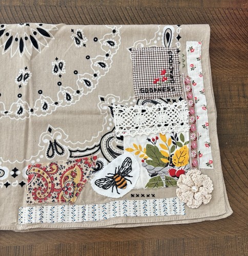Bandana hand stitched - bandana, tan